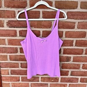 Soft violet cable knit tank top. XL